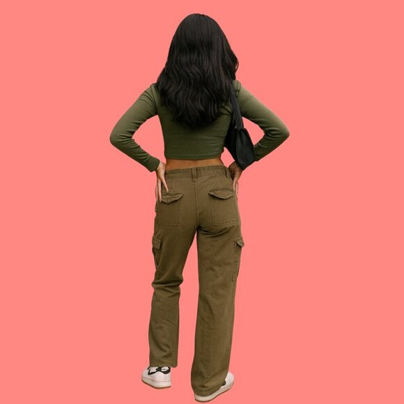 Denim Co. Olive Green Cargo Pants Women’s Size 4 (EUR 36 / UK 8) - Picture 2 of 10